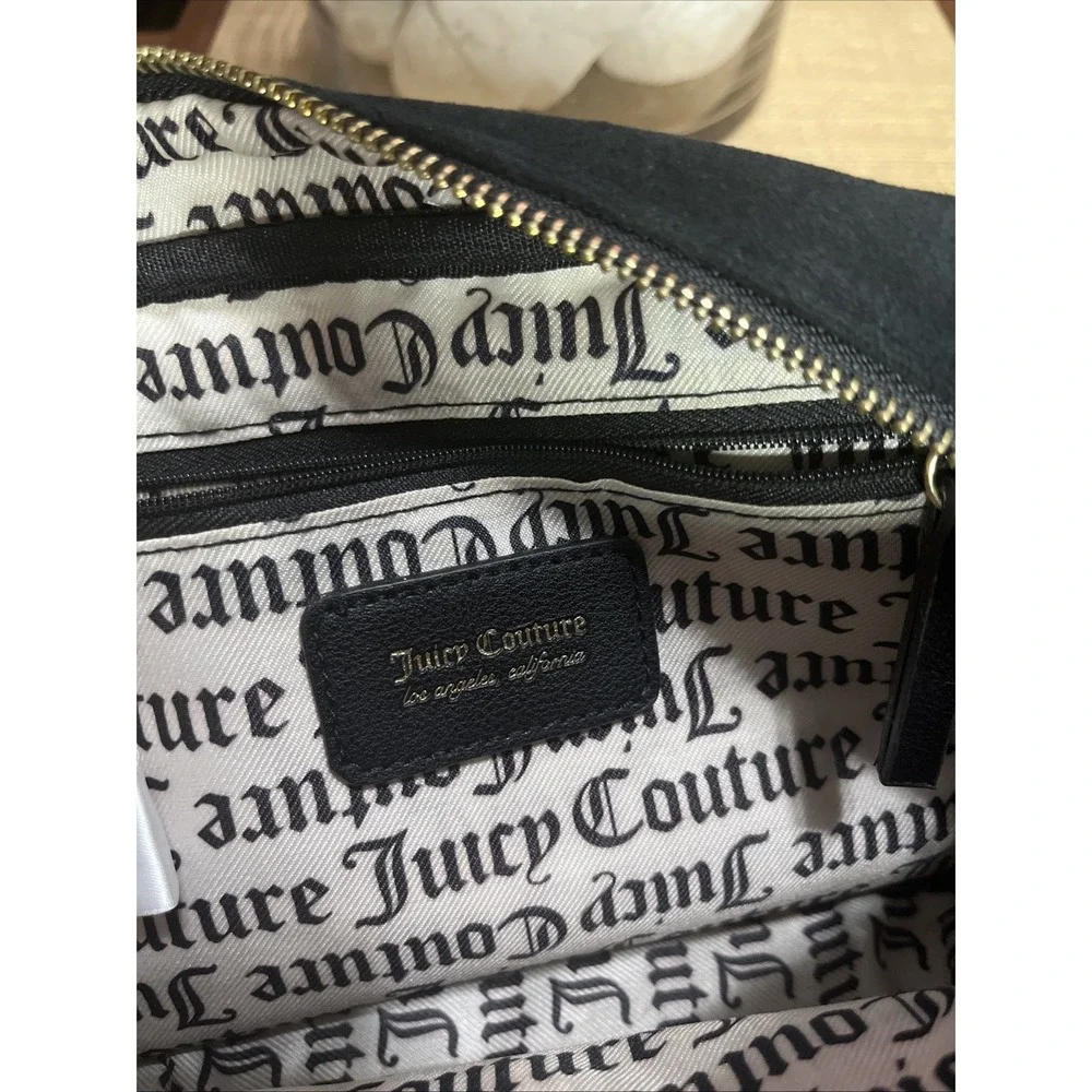 Juicy Couture Obsession Crossbody Camera Bag‎ Black Velour NWOT